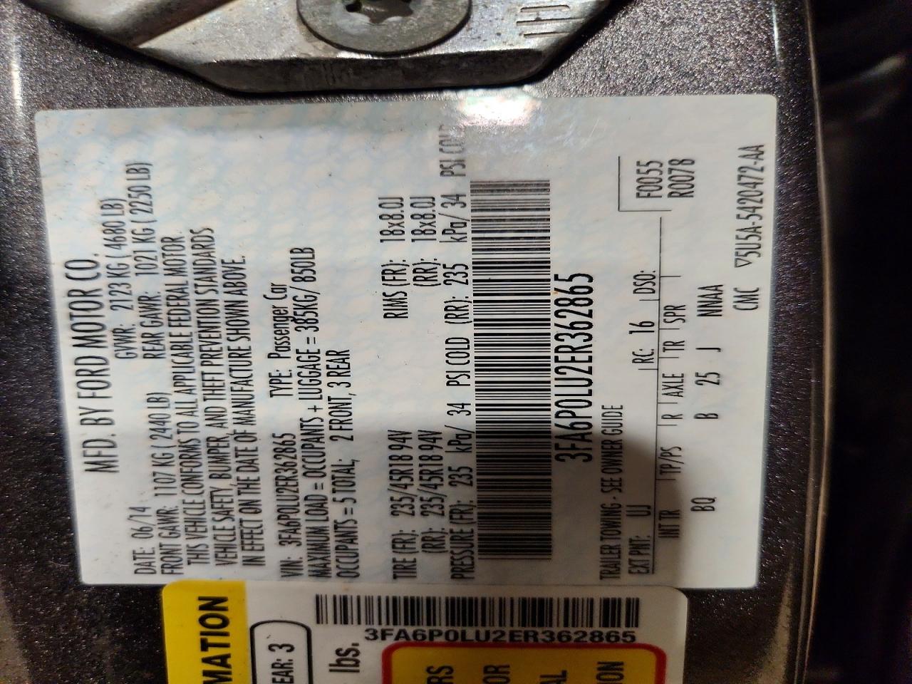 2014 FORD FUSION