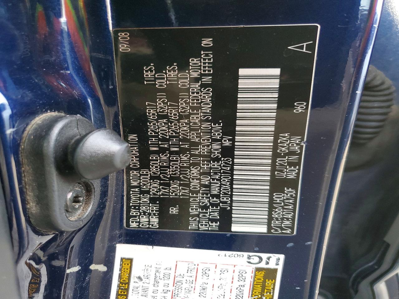 2009 LEXUS GX 470 BAS