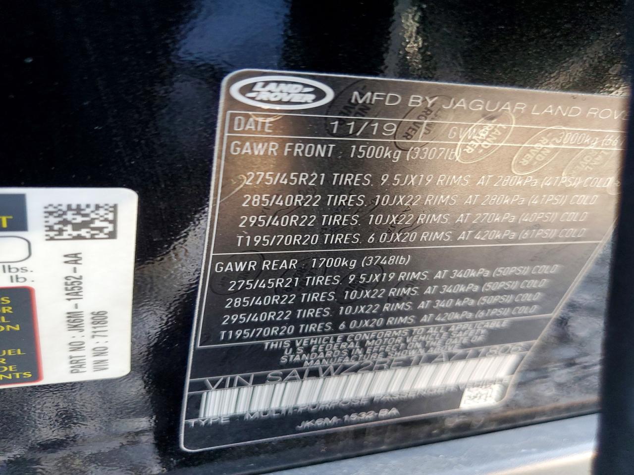 2020 LAND ROVER RANGEROVER