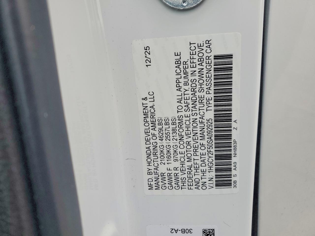 2025 HONDA ACCORD