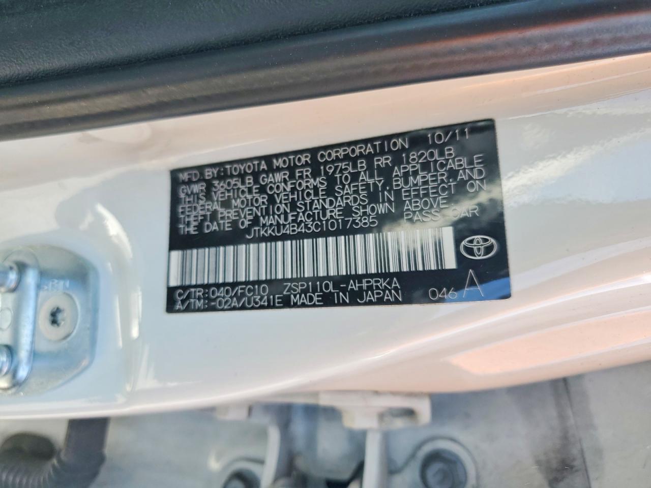 2012 SCION XD