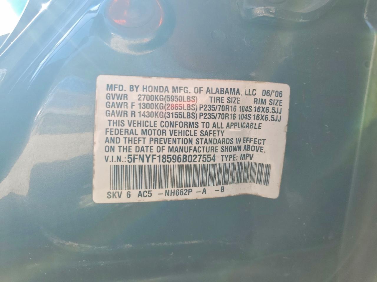 2006 HONDA PILOT