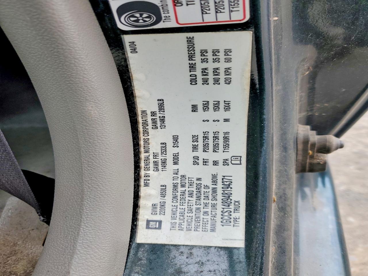 2004 CHEVROLET COLORADO