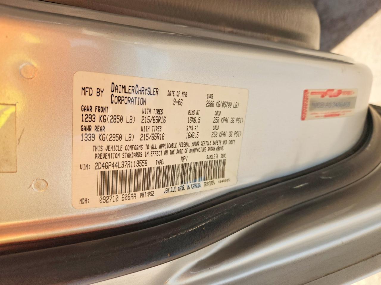 2007 DODGE CARAVAN