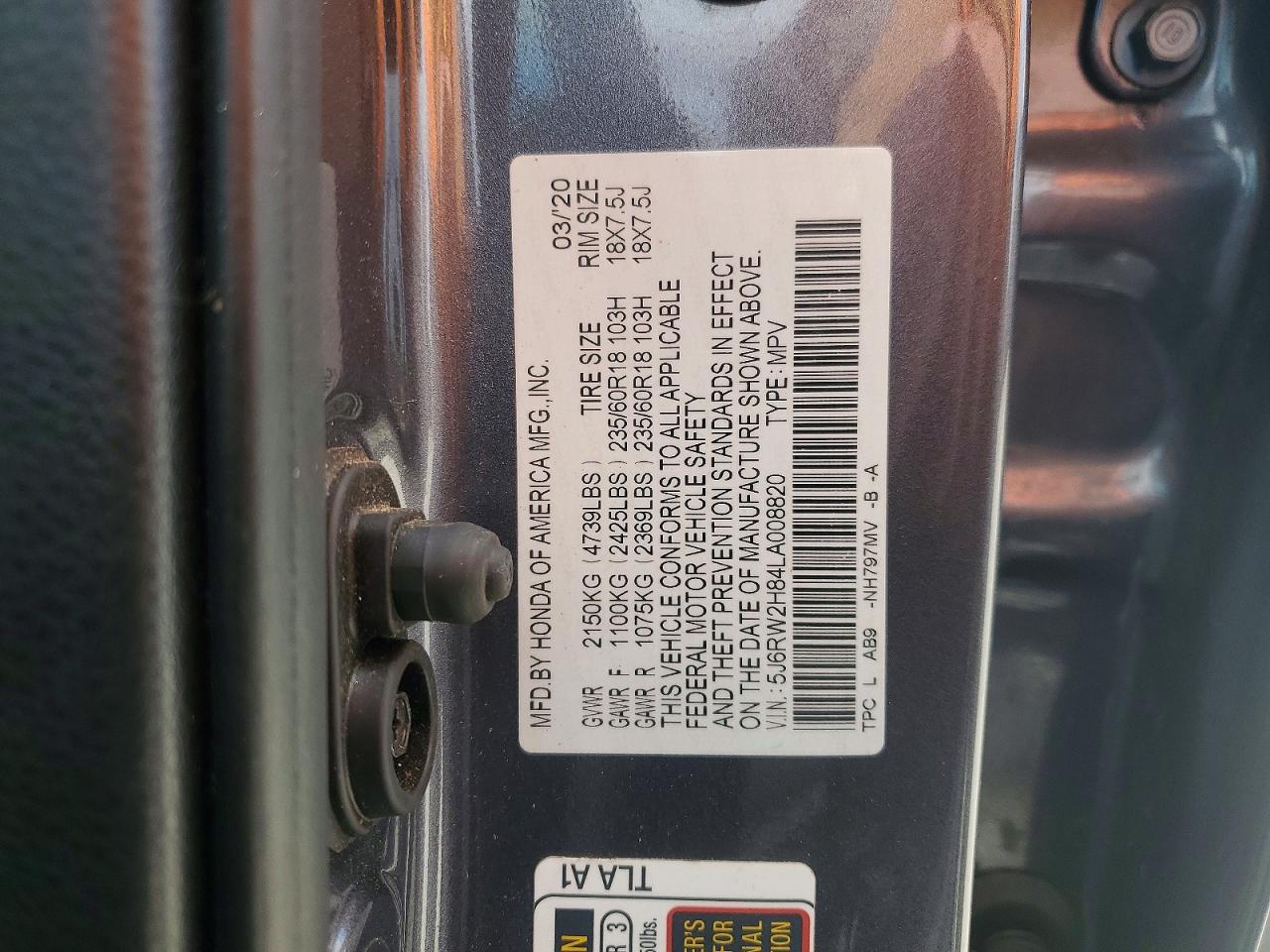 2020 HONDA CRV