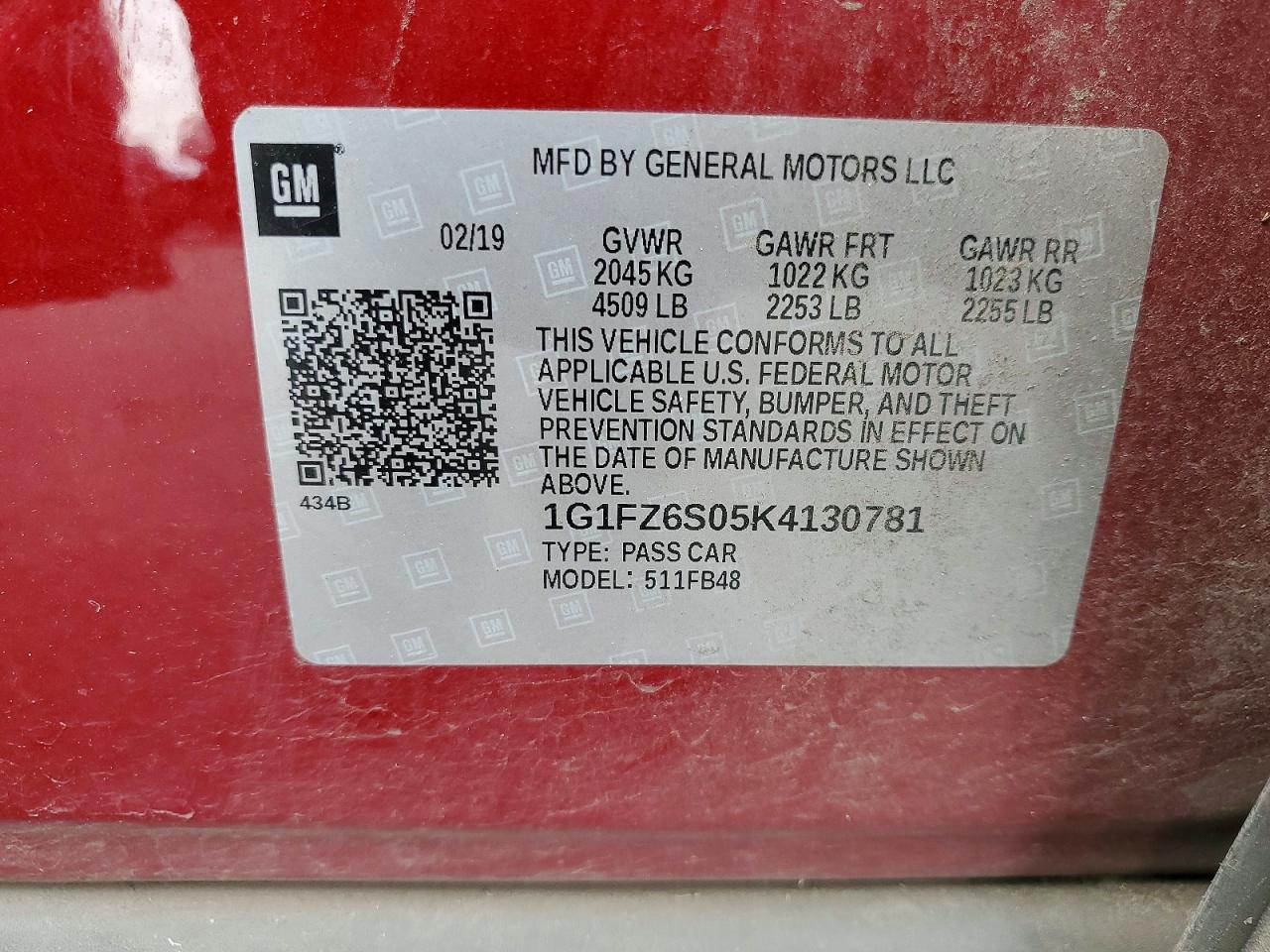 2019 CHEVROLET BOLT