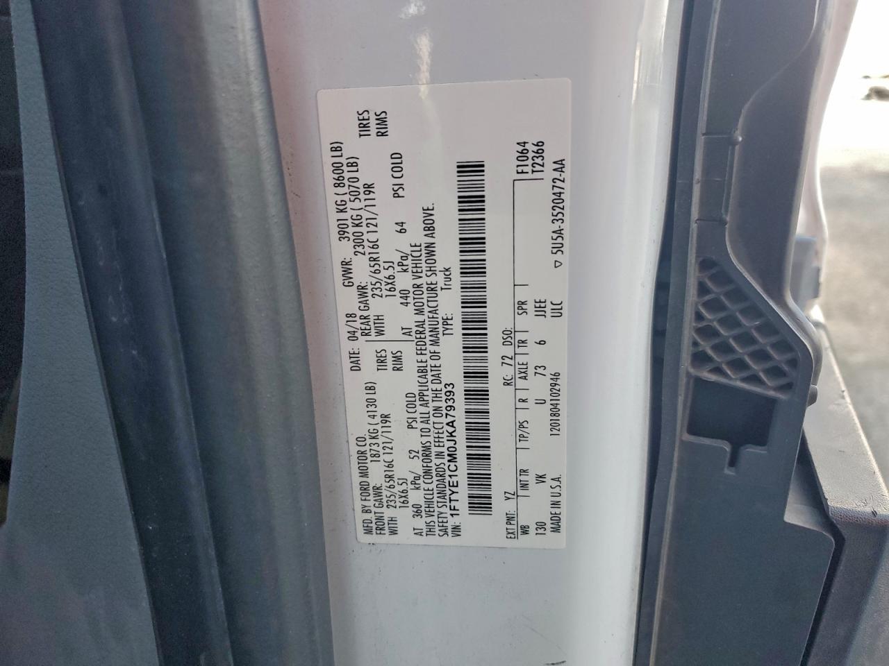 2018 FORD TRANSIT
