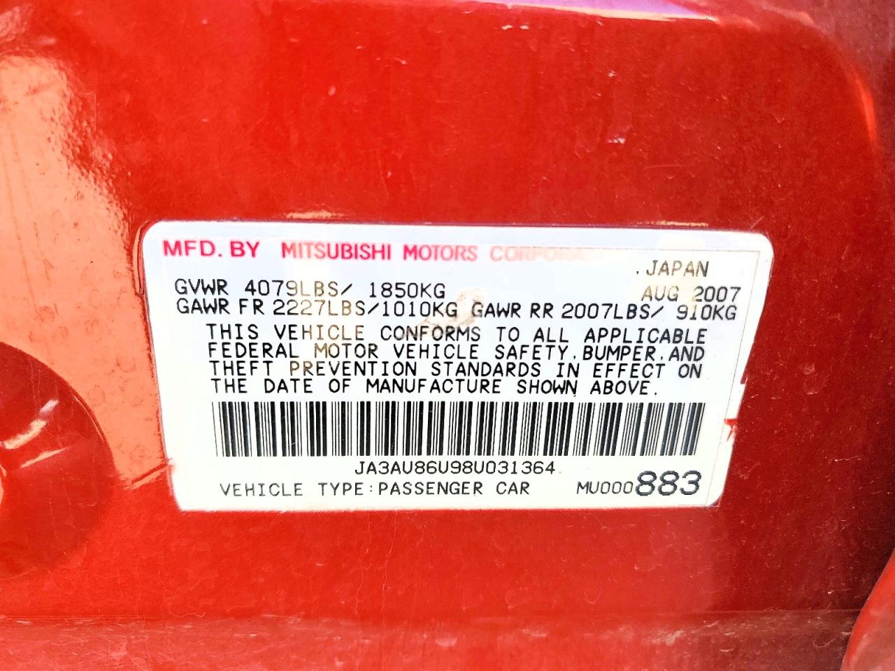 2008 MITSUBISHI LANCER
