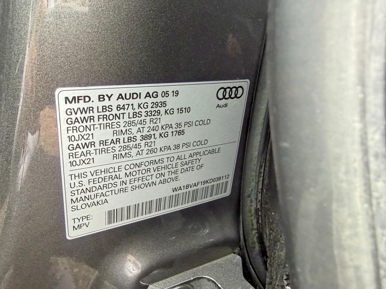 2019 AUDI Q8