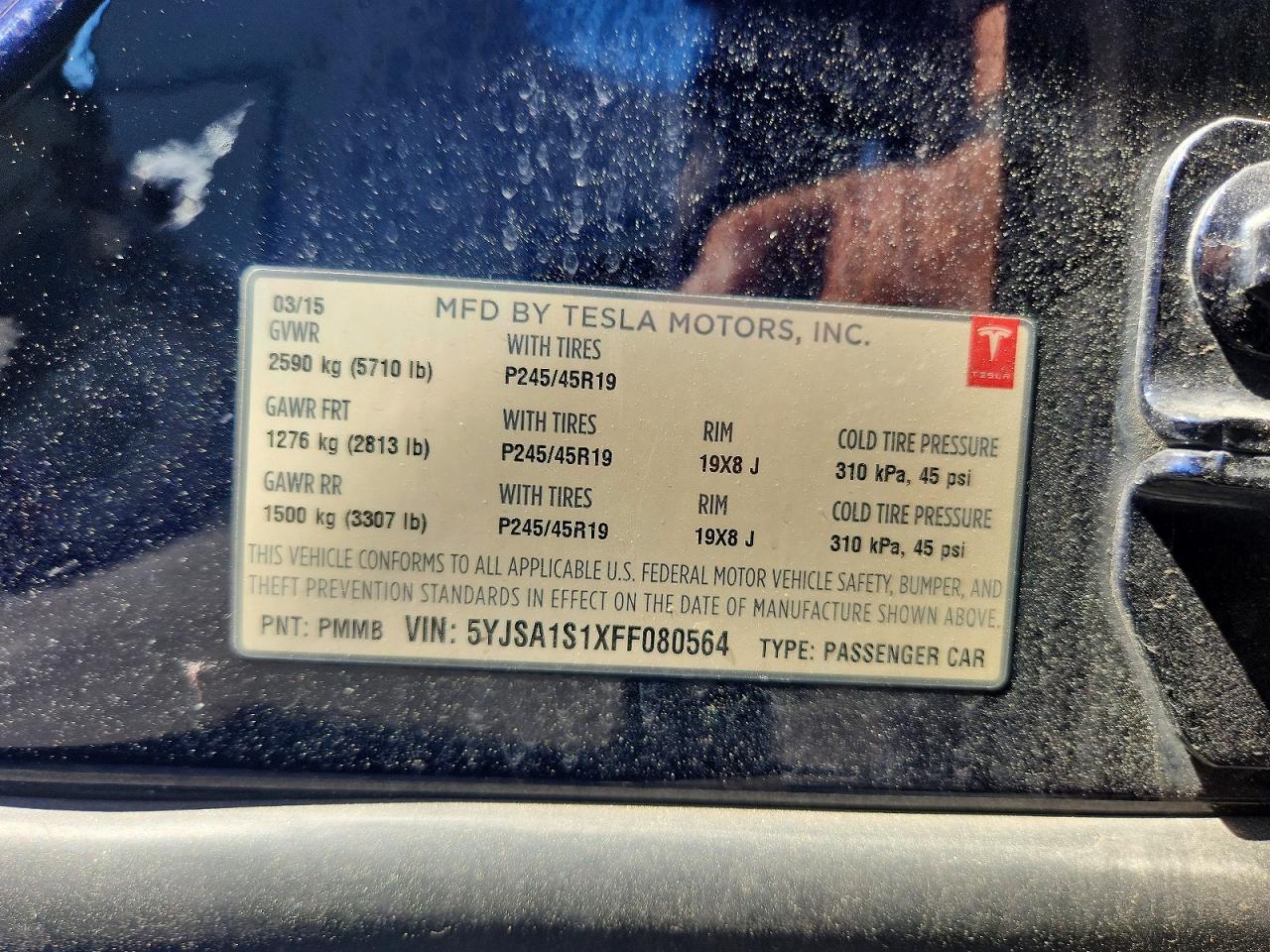 2015 TESLA MODEL S