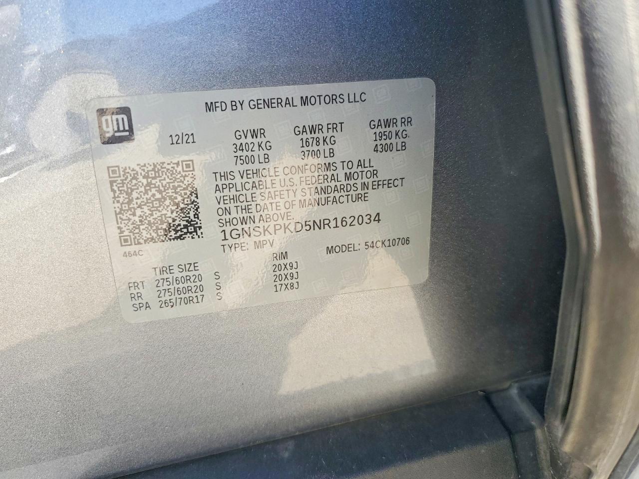 2022 CHEVROLET TAHOE