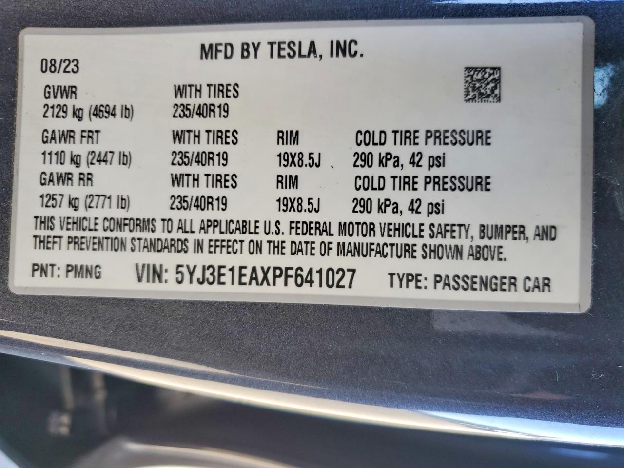 2023 TESLA MODEL 3