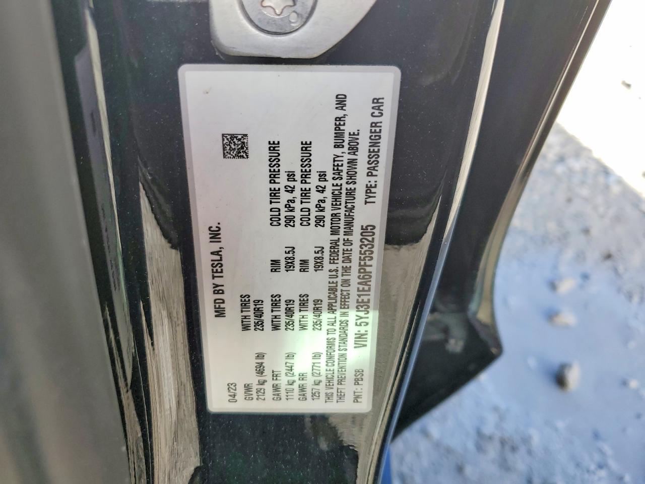 2023 TESLA MODEL 3