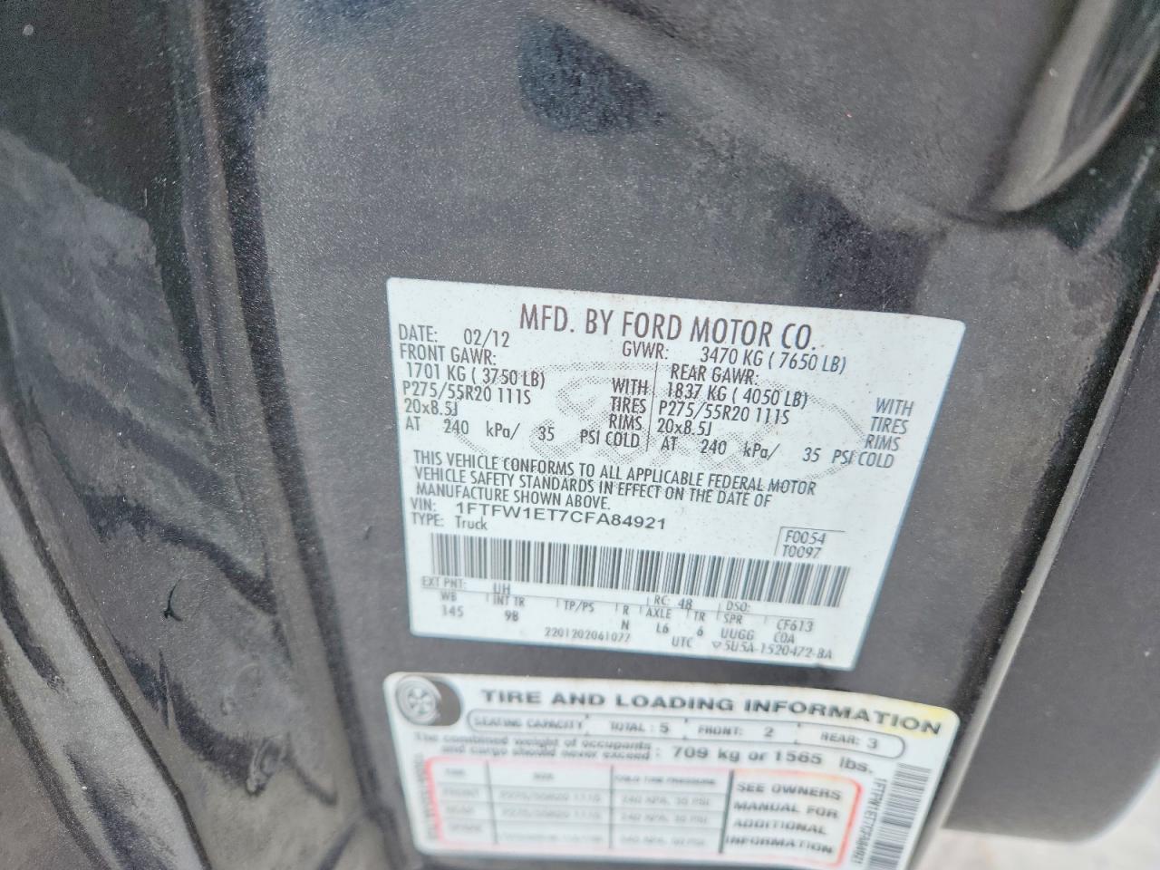 2012 FORD F150