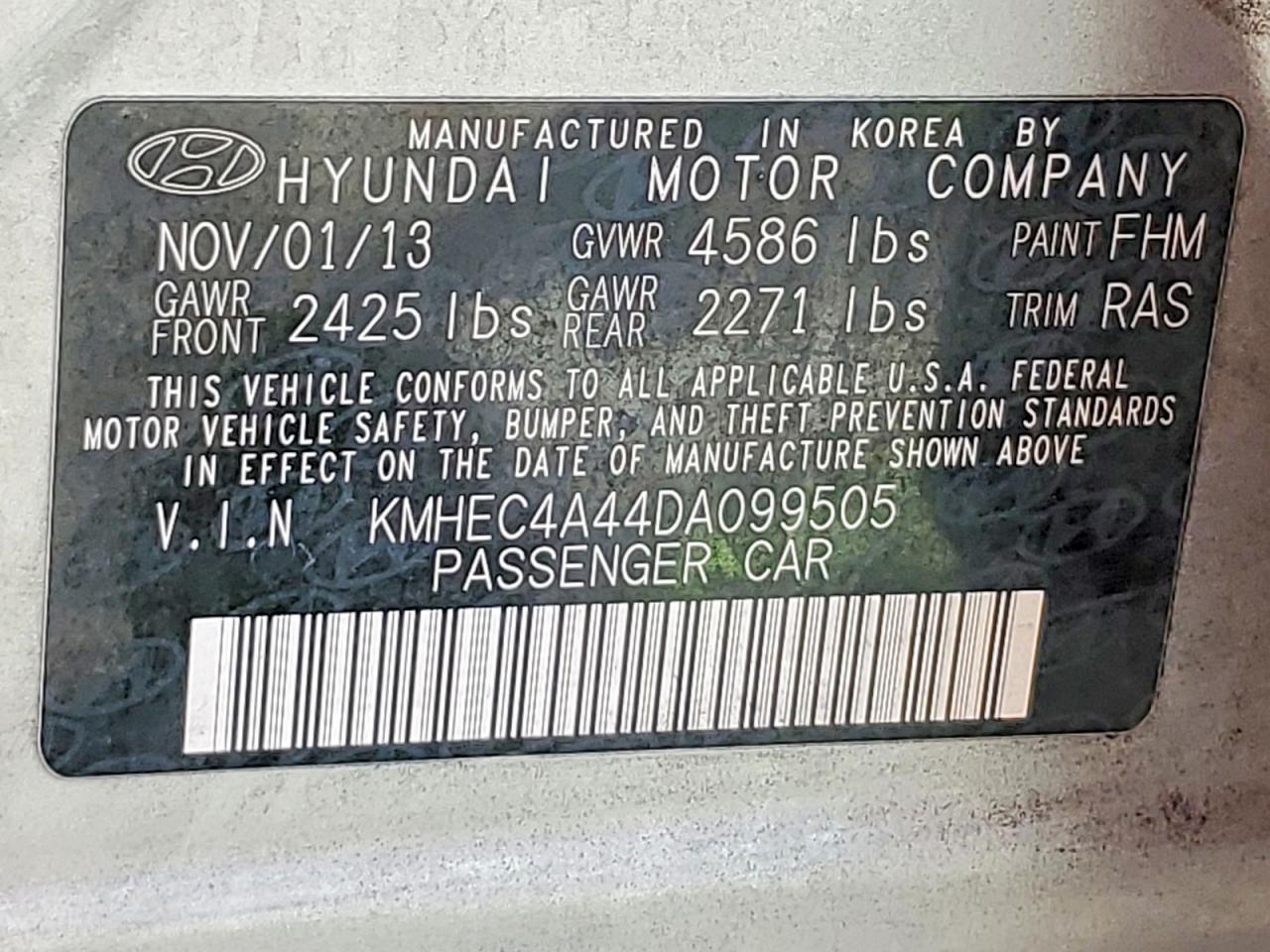 2013 HYUNDAI SONATA