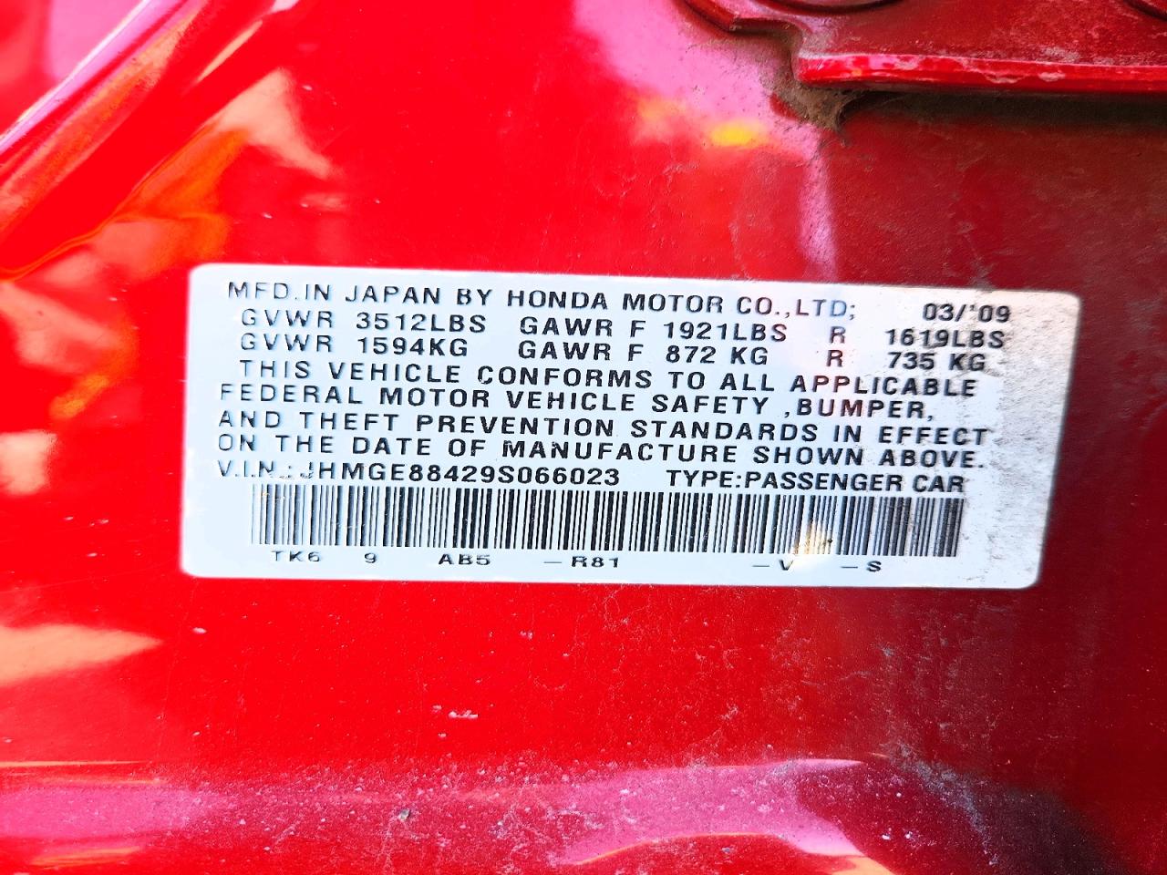 2009 HONDA FIT
