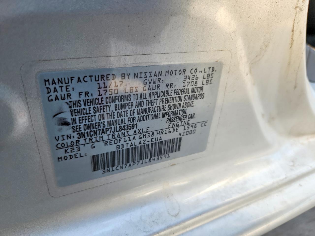 2018 NISSAN VERSA