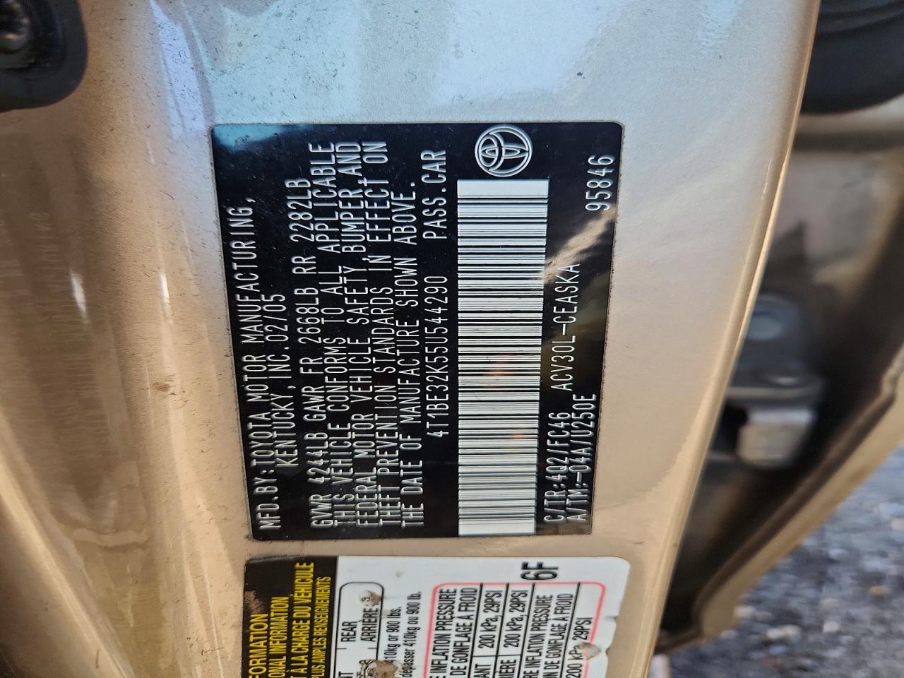 2005 TOYOTA CAMRY