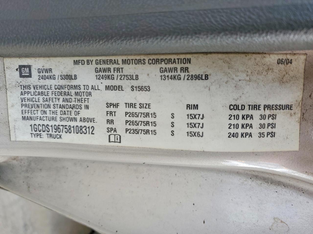2005 CHEV COLORADO