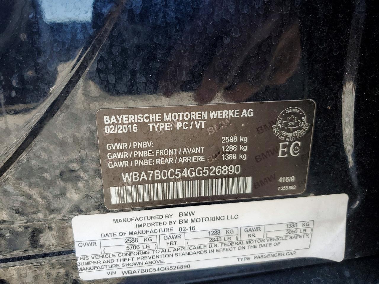 2016 BMW 7 SERIES