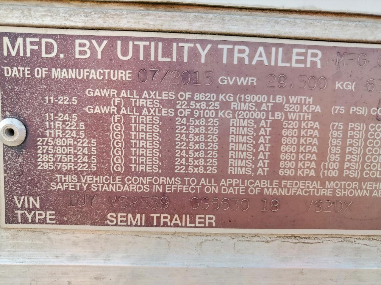 2016 UTILITY TRAILER MFG