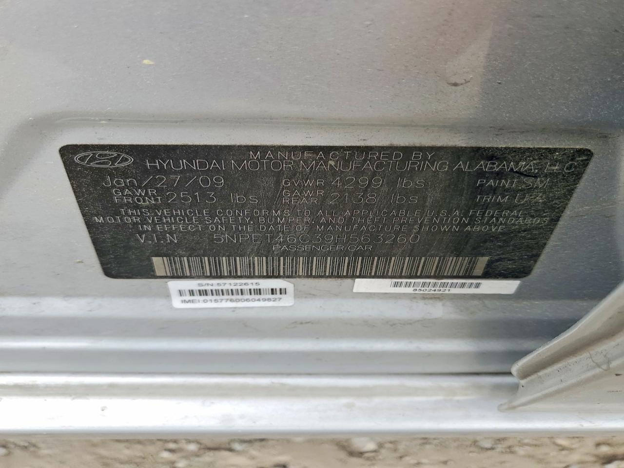 2009 HYUNDAI SONATA