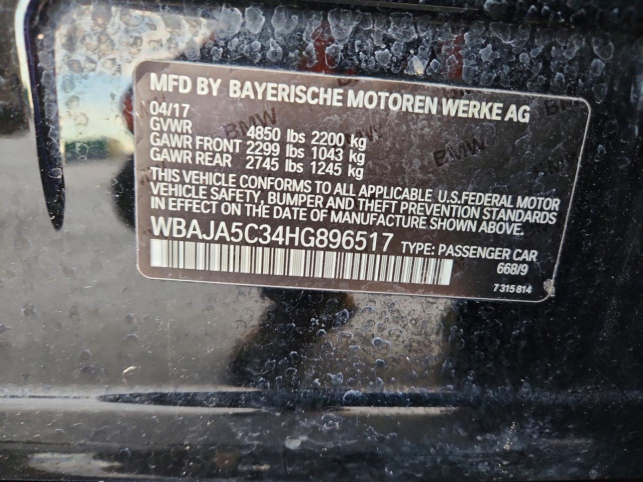 2017 BMW 5 SERIES