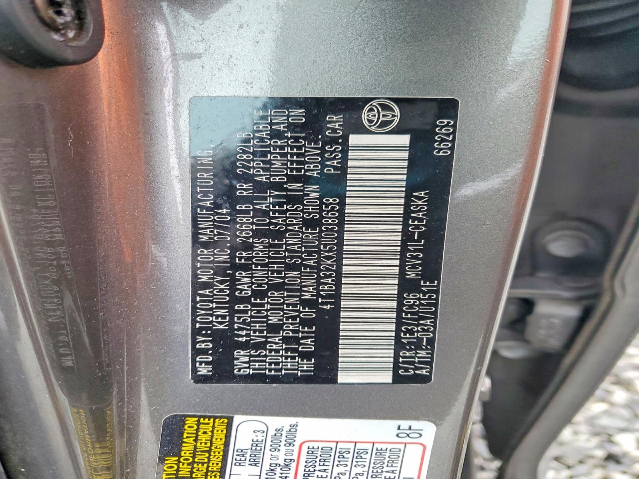 2005 TOYOTA CAMRY