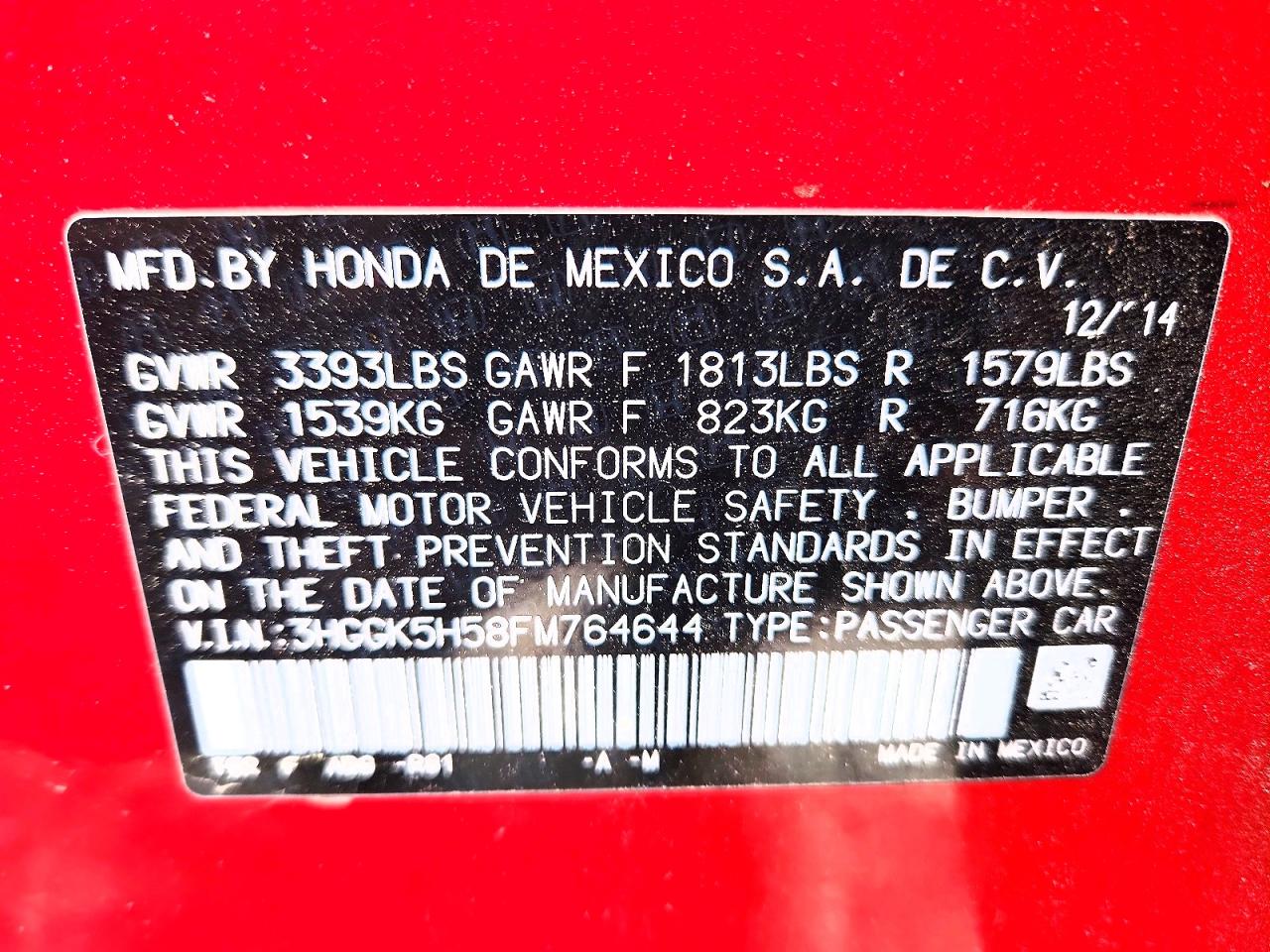 2015 HONDA FIT