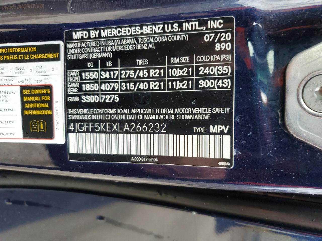 2020 MERCEDES-BENZ GLS-CLASS