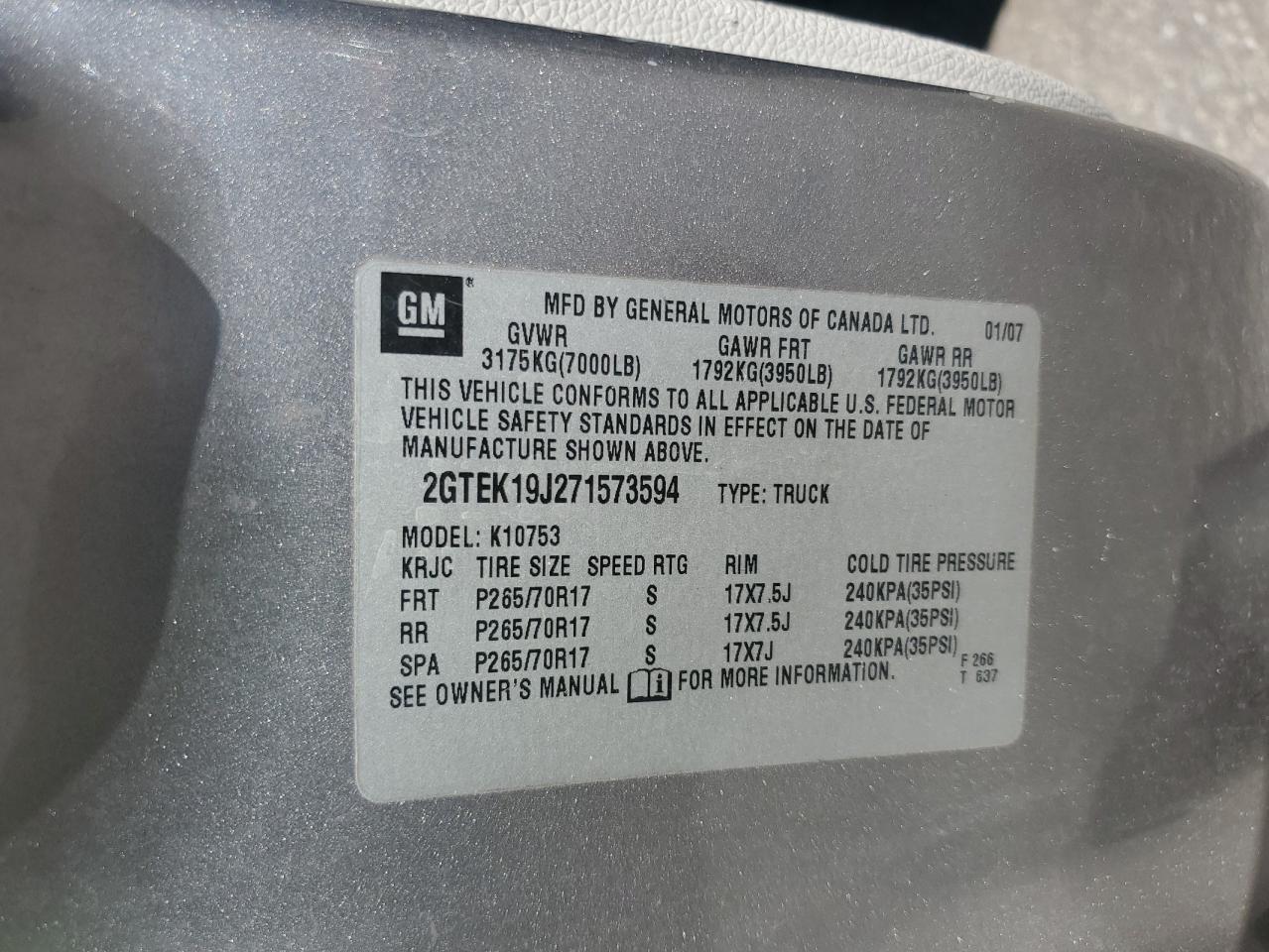 2007 GMC SIERRA