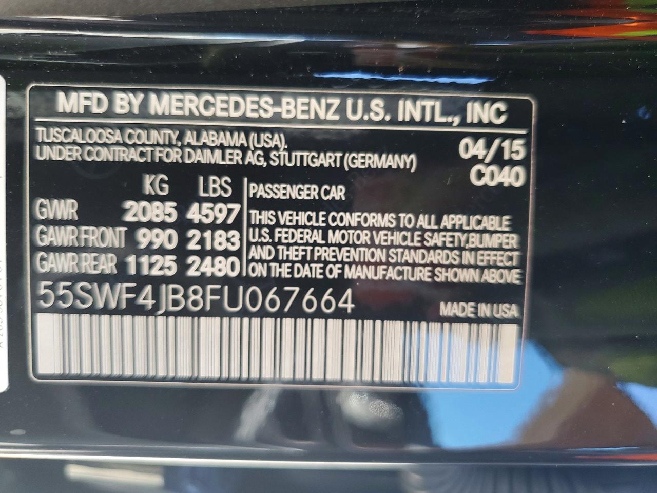 2015 MERCEDES-BENZ C-CLASS