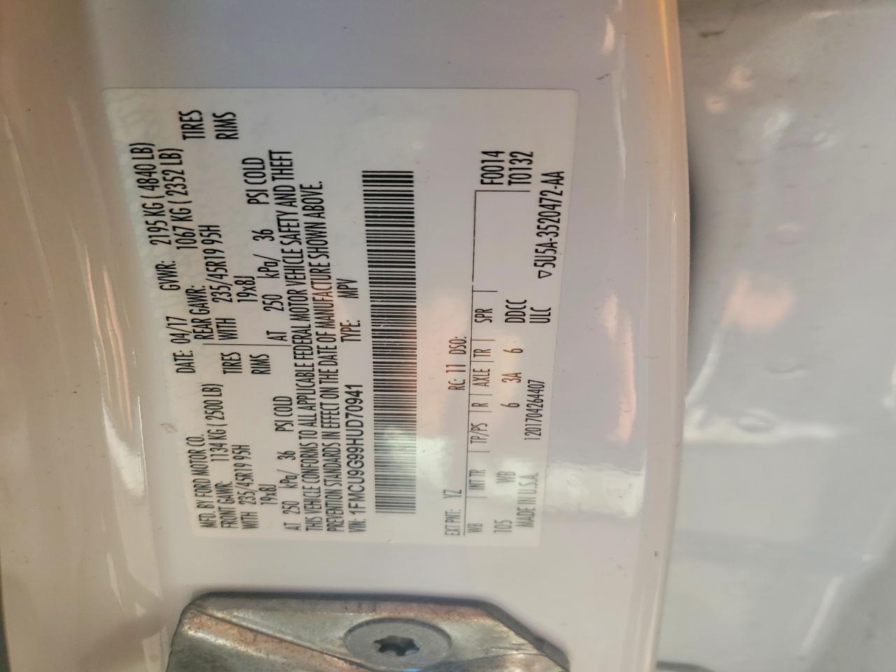 2017 FORD ESCAPE