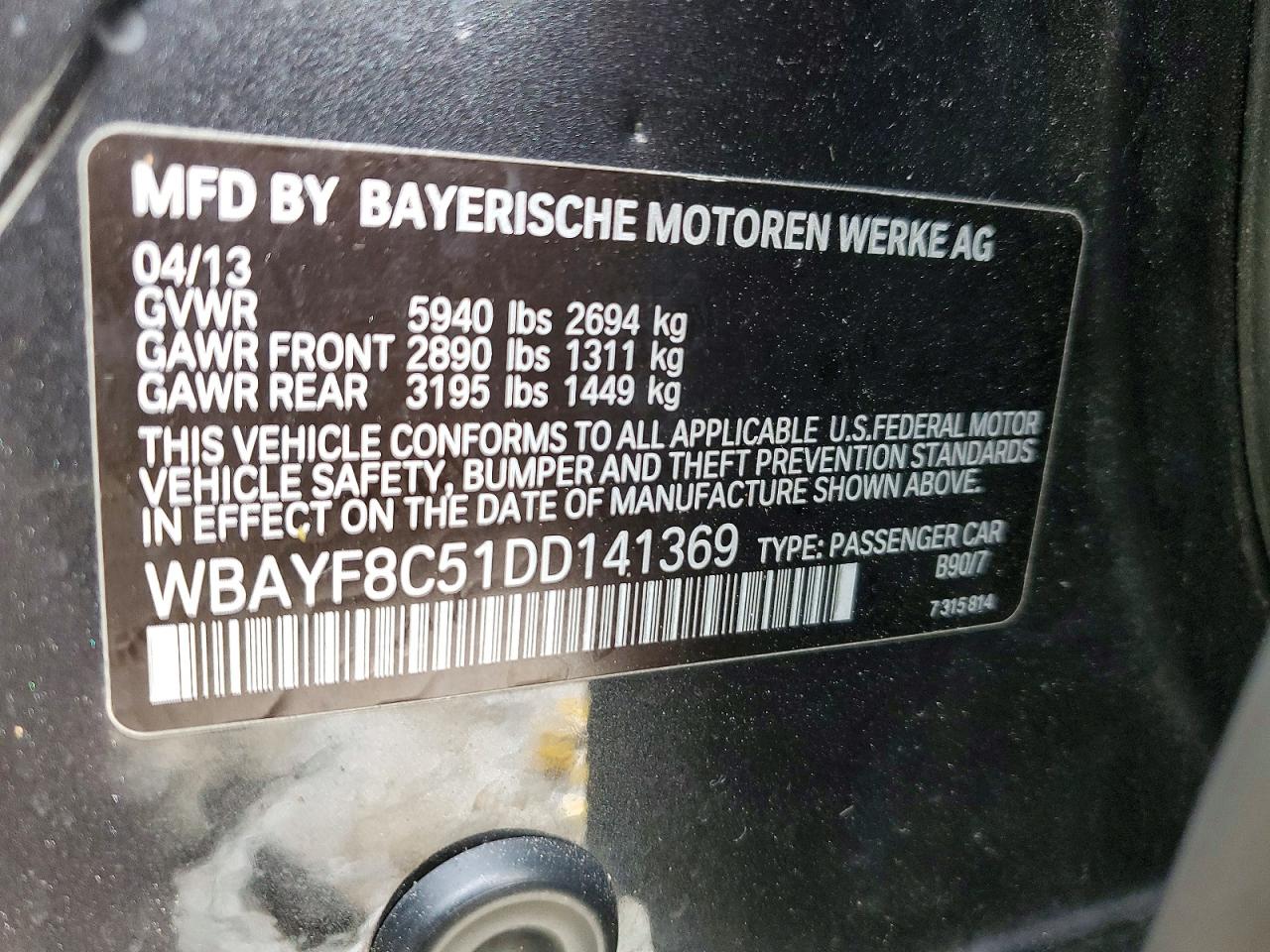 2013 BMW 7 SERIES