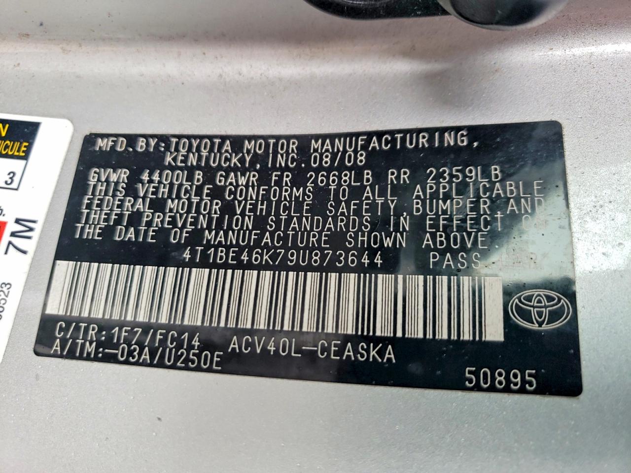 2009 TOYOTA CAMRY