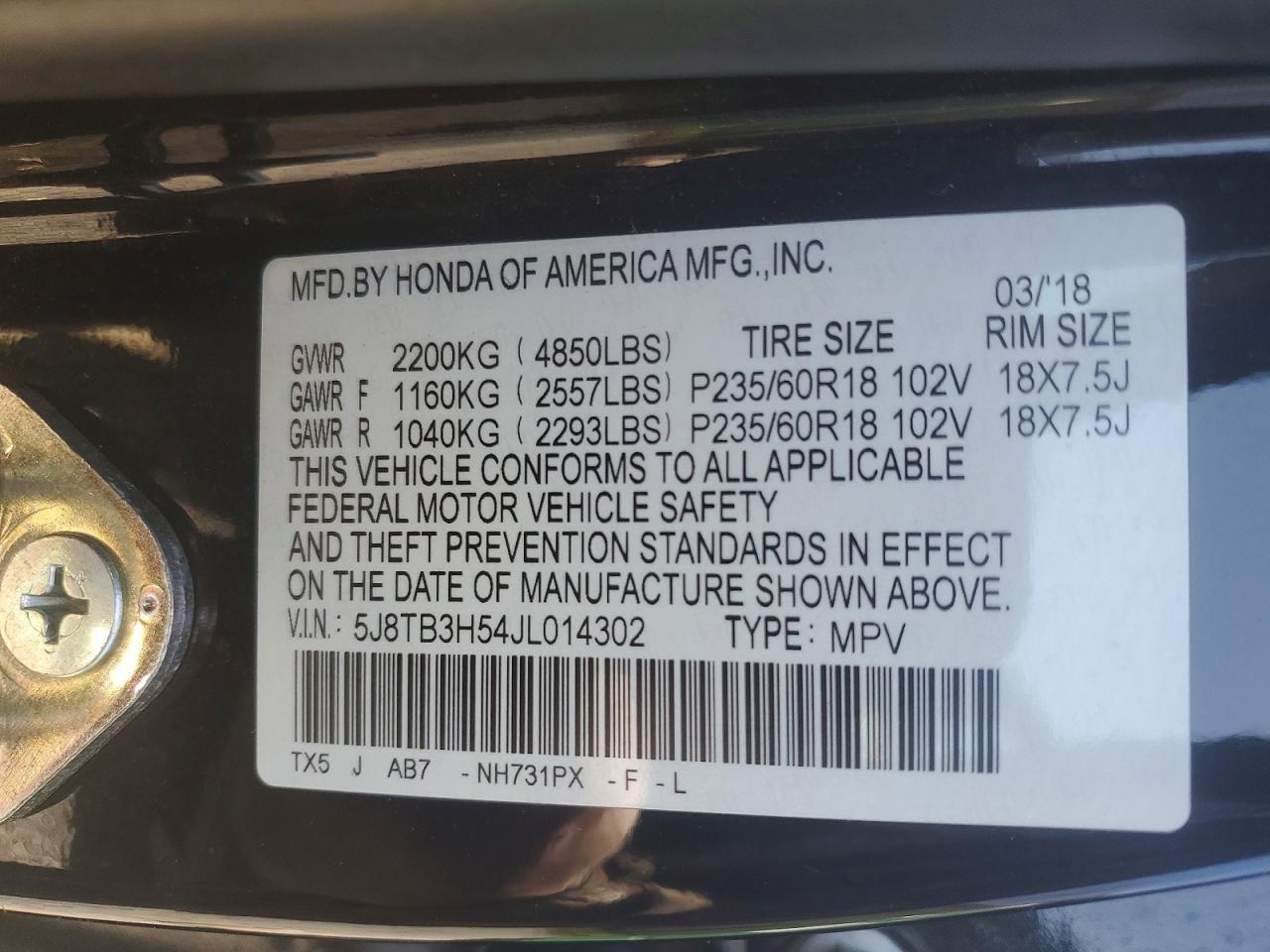 2018 ACURA RDX