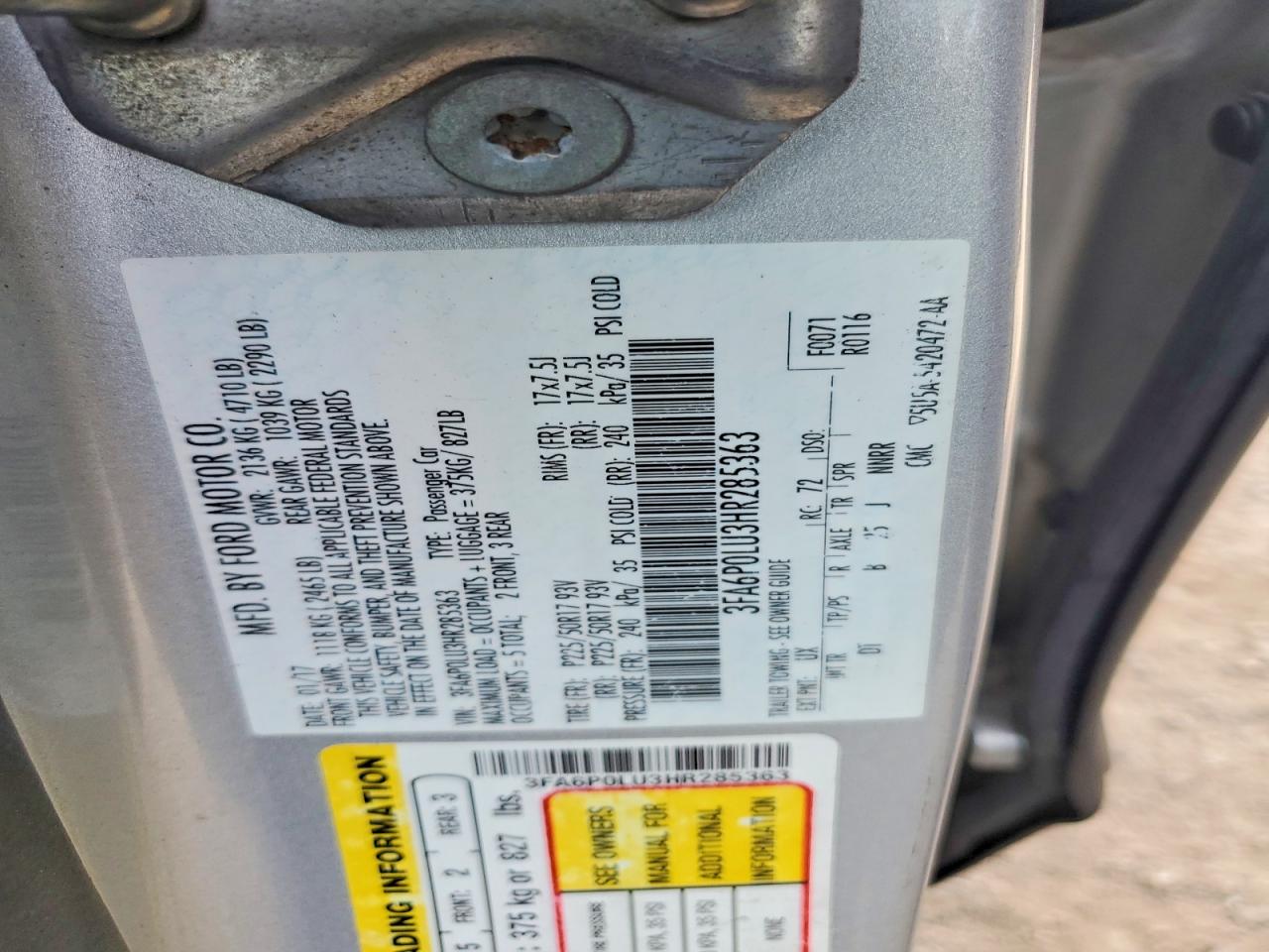 2017 FORD FUSION