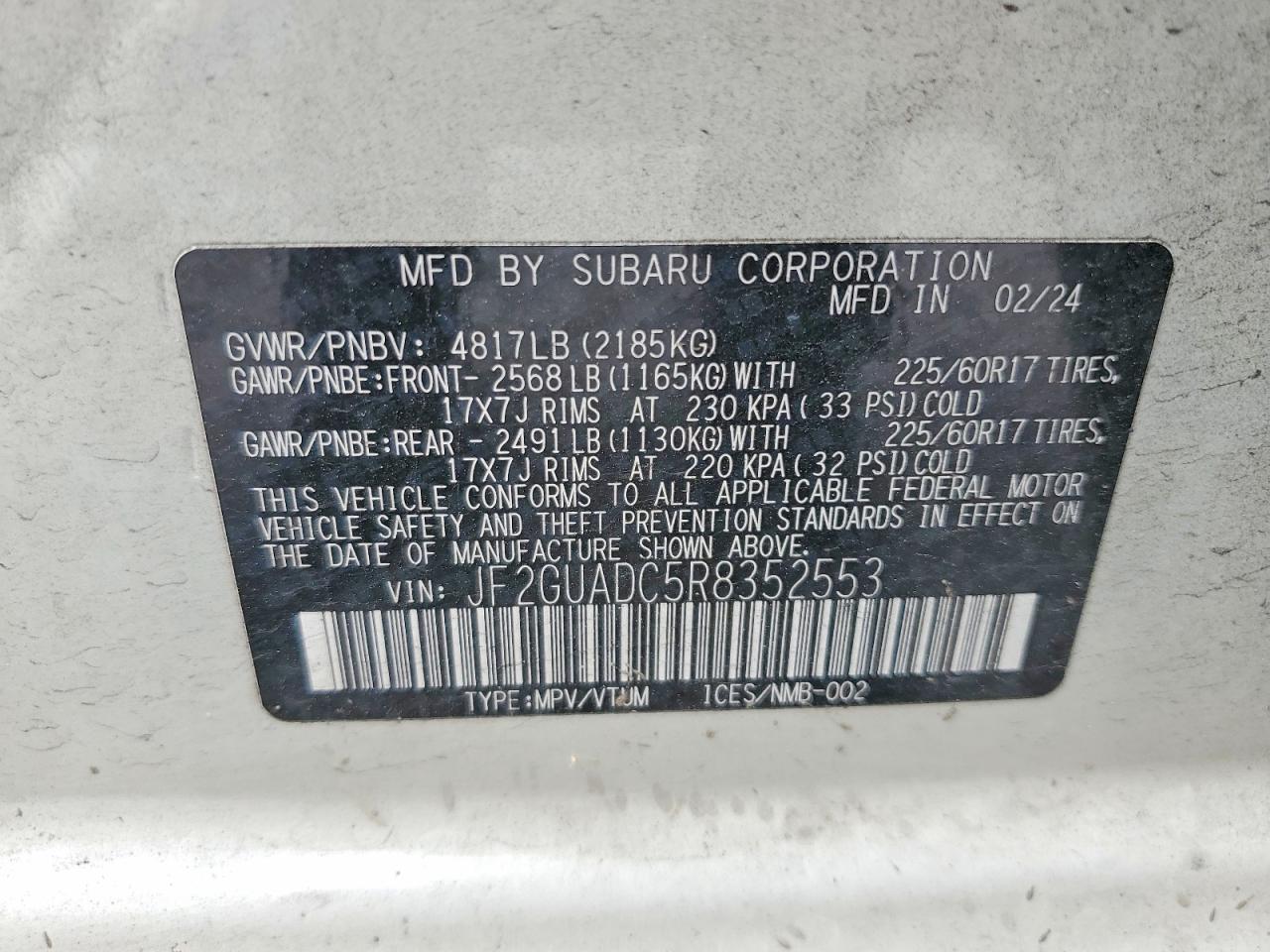 2024 SUBARU CROSSTREK
