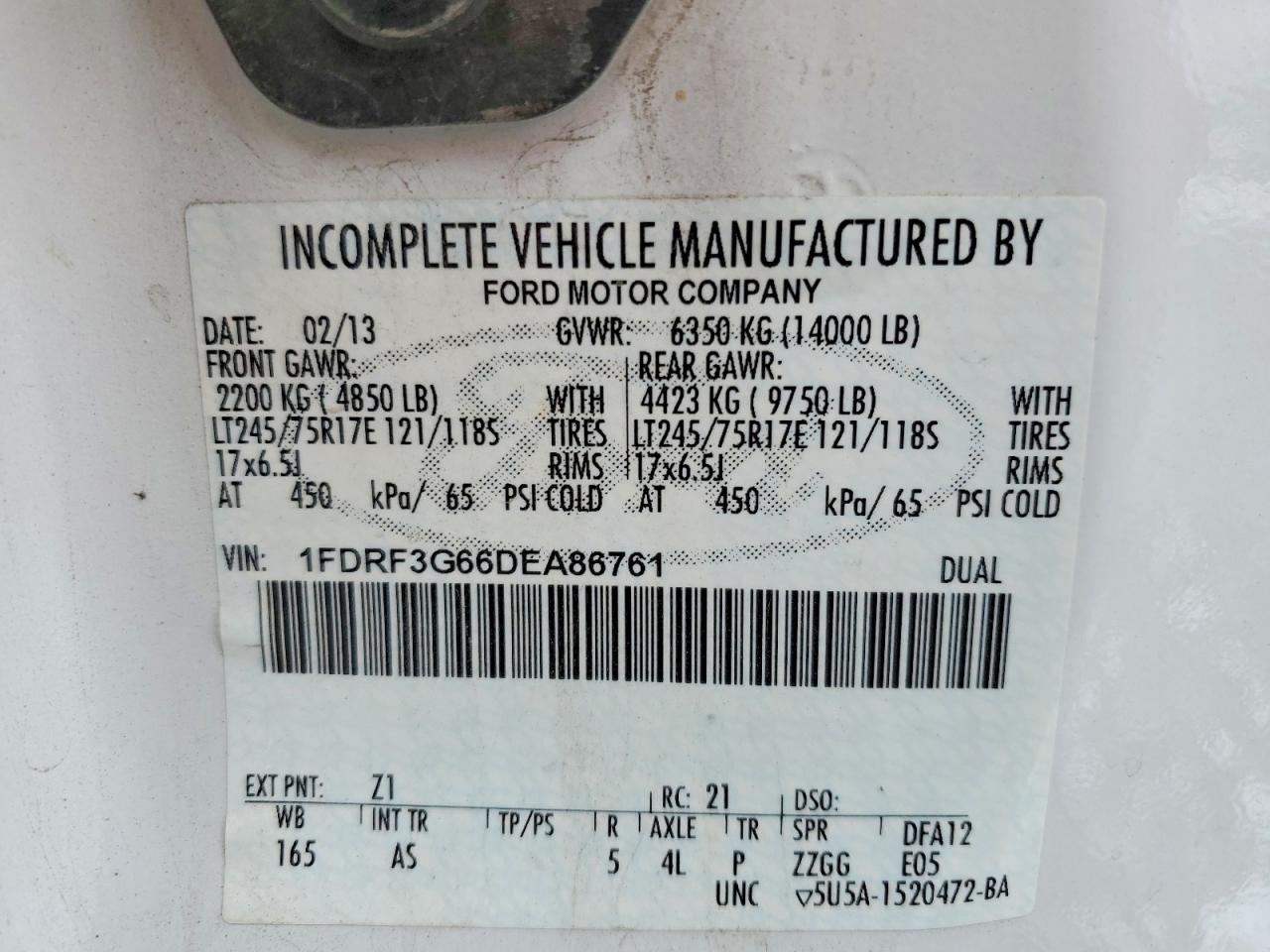 2013 FORD F350 SUPE