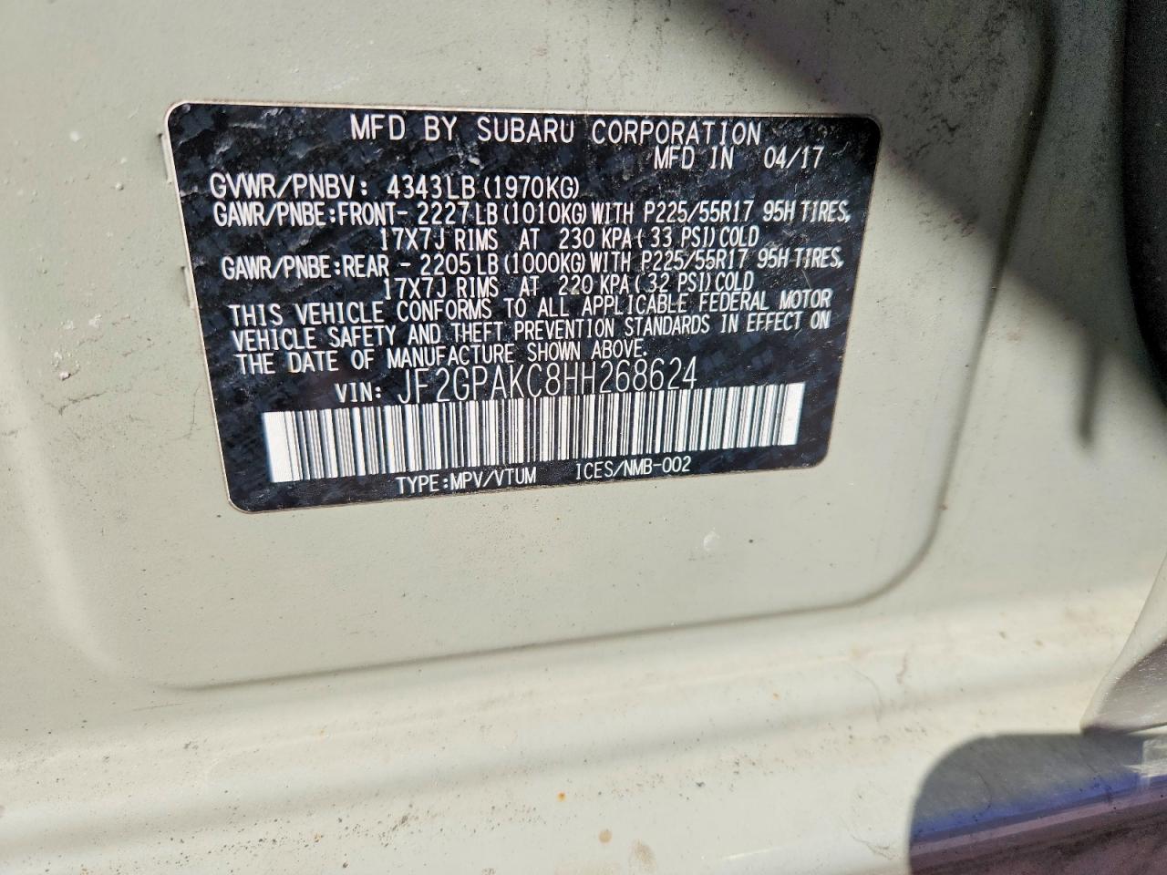 2017 SUBARU CROSSTREK
