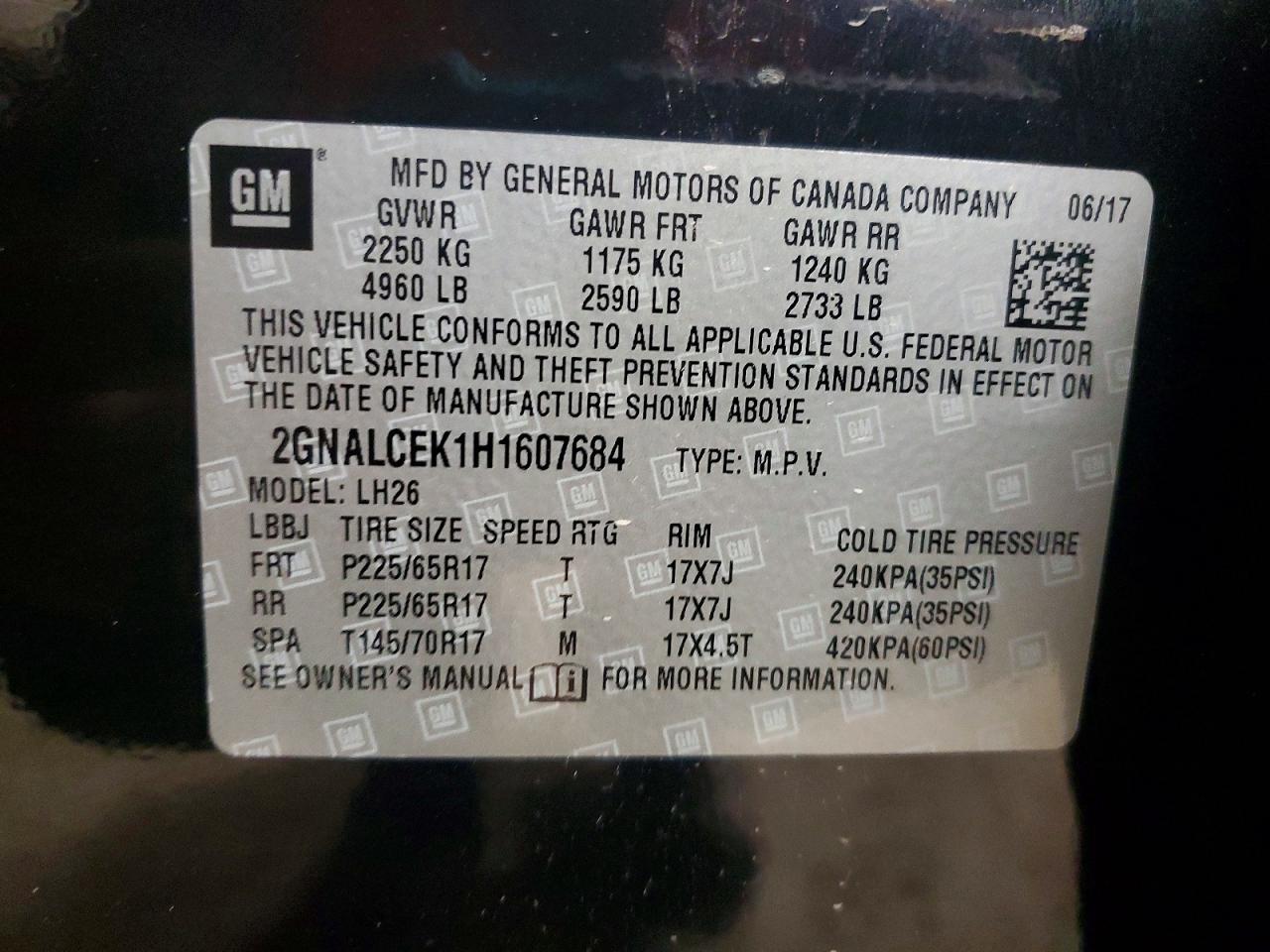 2017 CHEVROLET EQUINOX