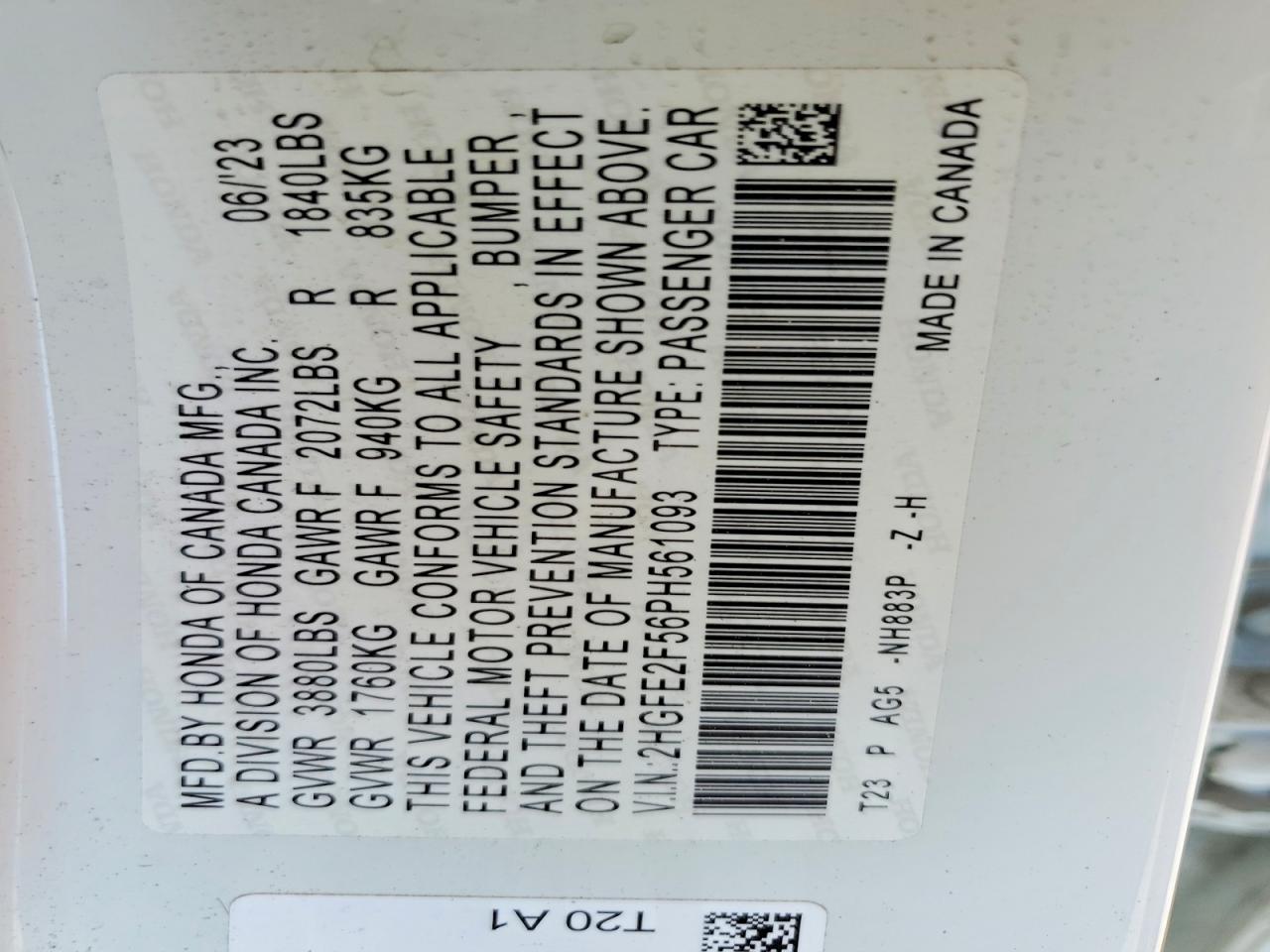 2023 HONDA CIVIC