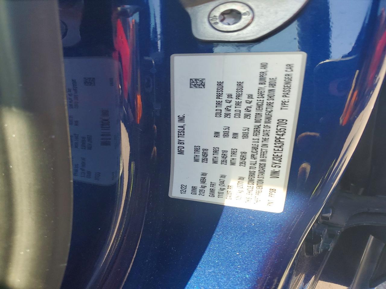 2023 TESLA MODEL 3