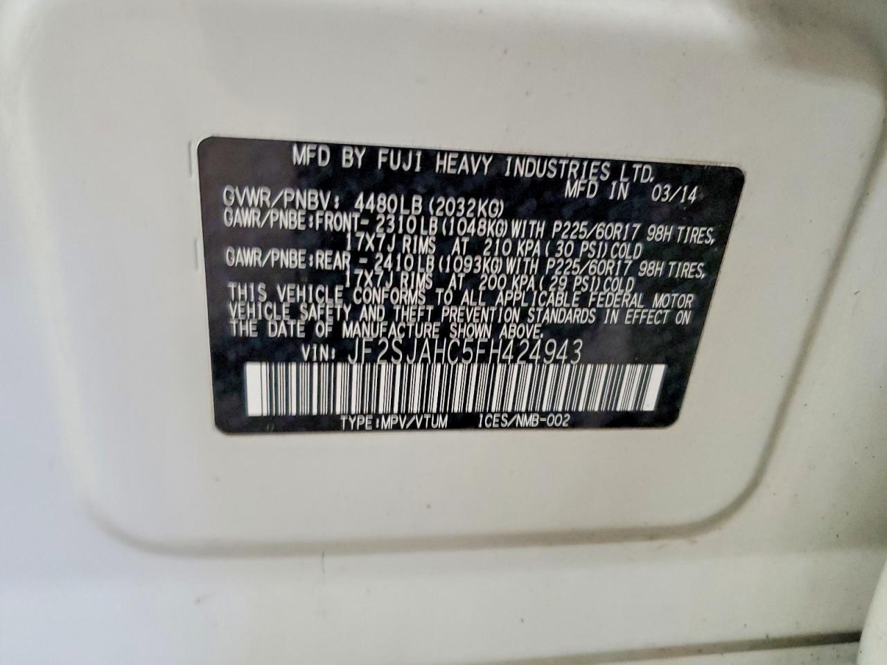 2015 SUBARU FORESTER