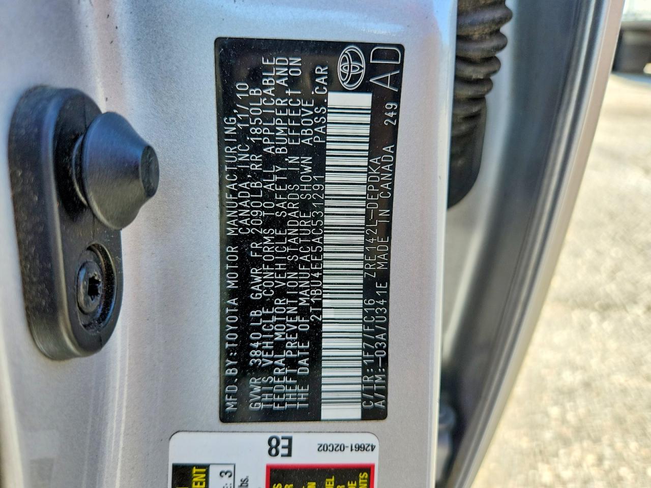 2010 TOYOTA COROLLA