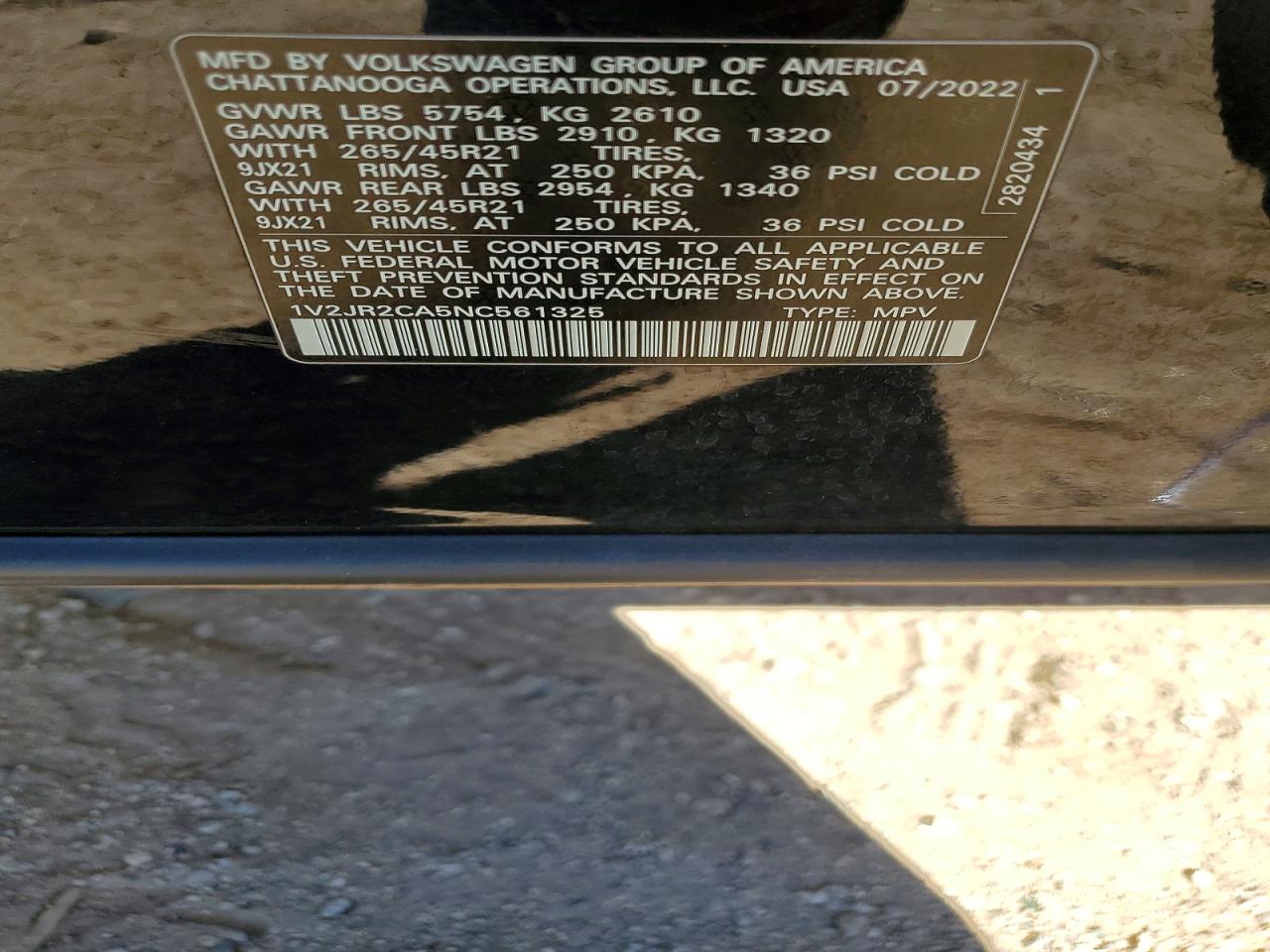 2022 VOLKSWAGEN ATLAS
