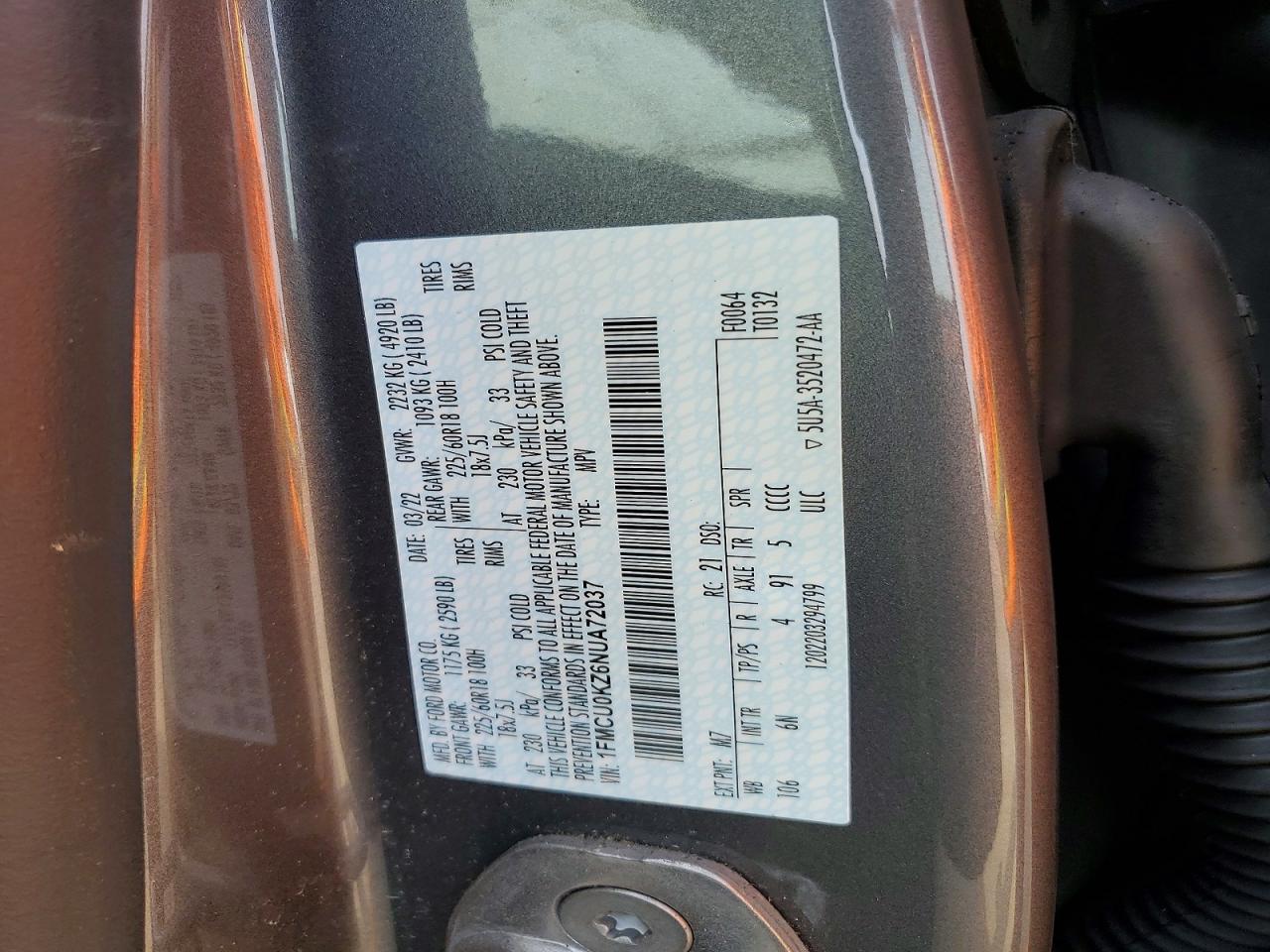 2022 FORD ESCAPE