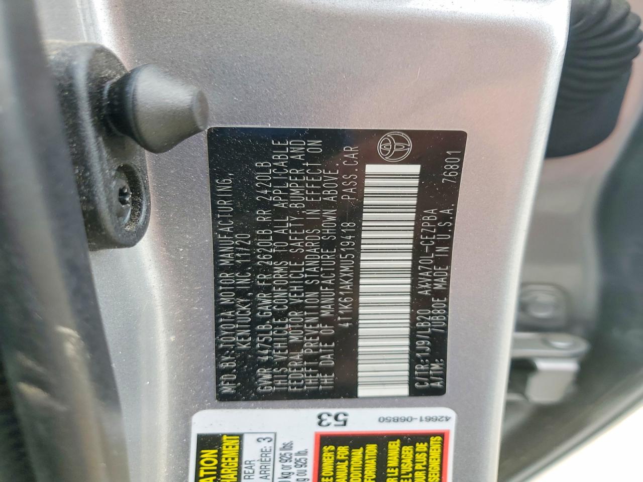 2021 TOYOTA CAMRY