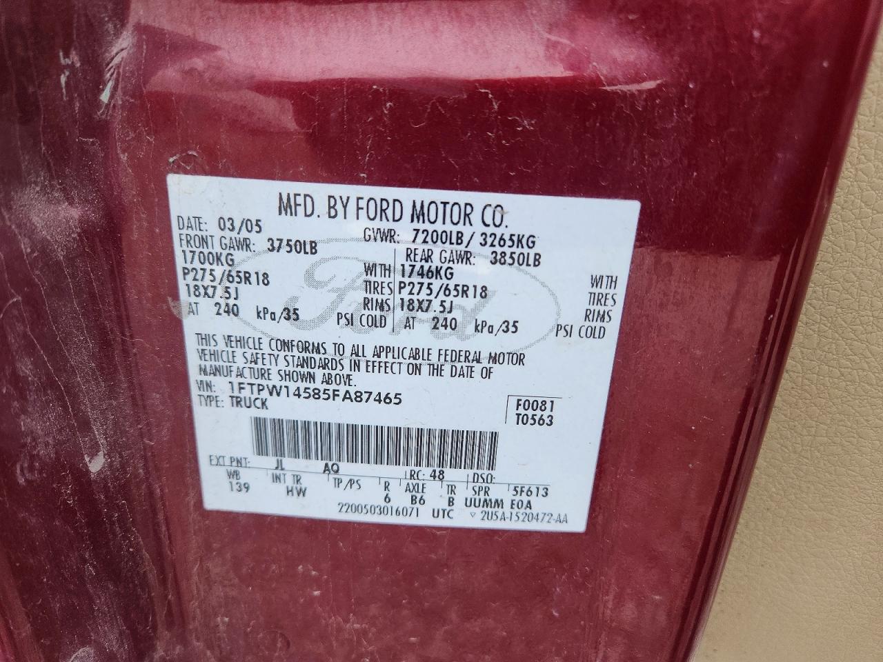 2005 FORD F-150