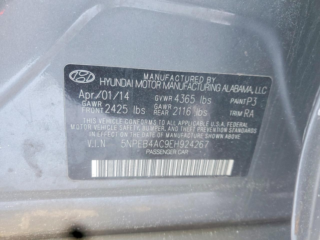 2014 HYUNDAI SONATA